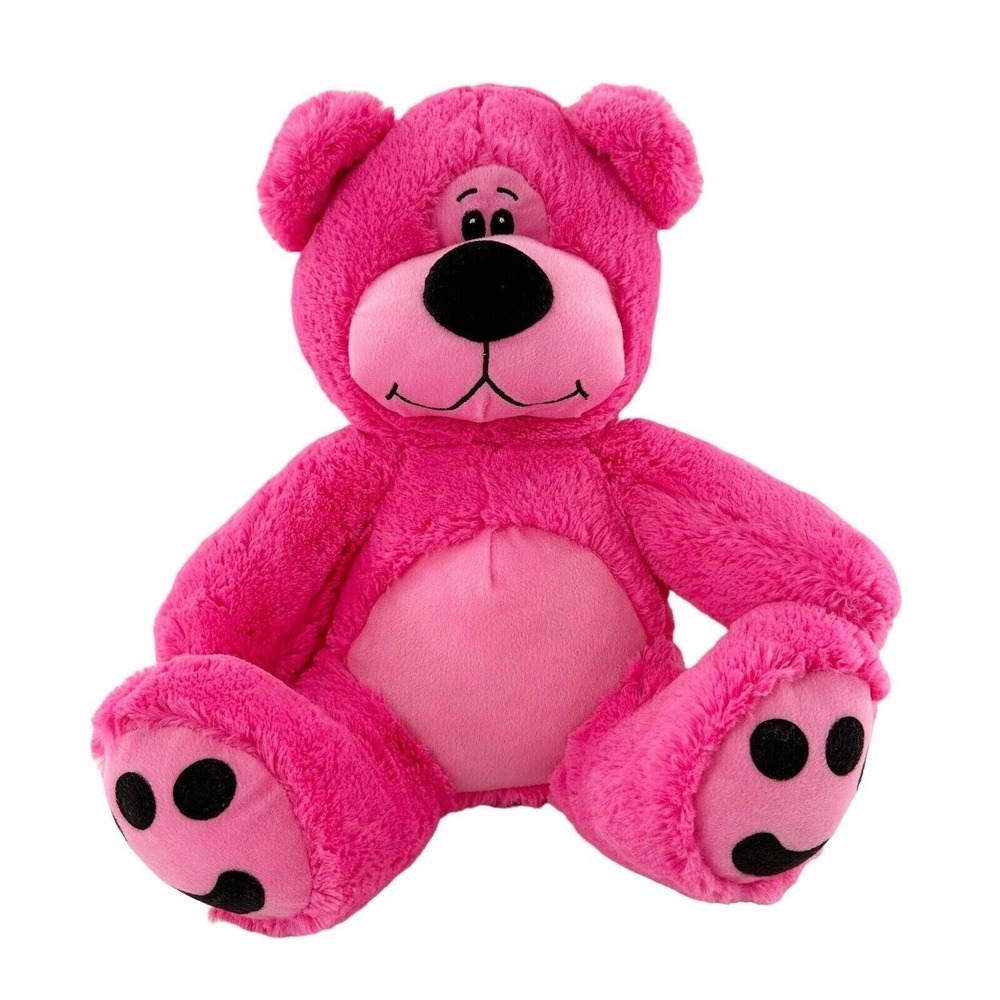 Bright Hot Pink Plush Bear Toy 15" By Toy Factory‎ Valentines Day Love Birthday